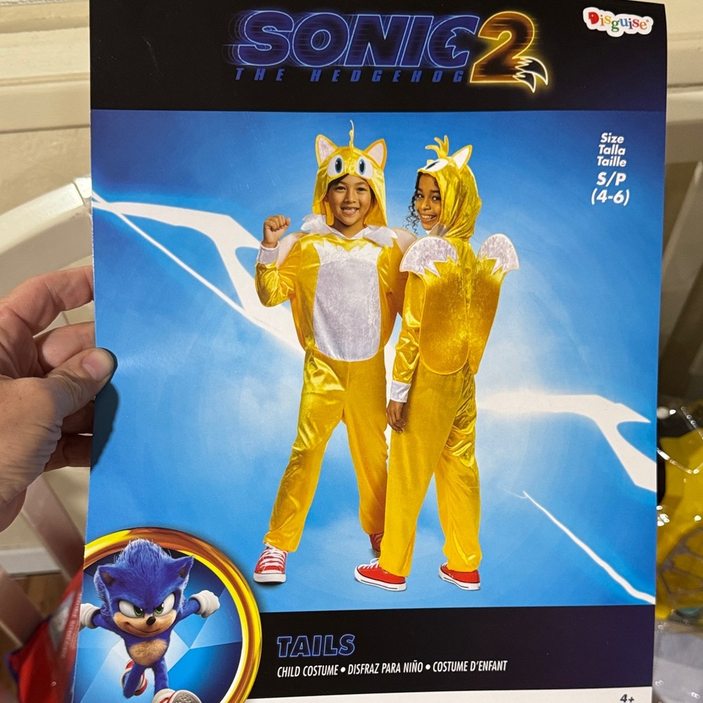 Disguise Sonic 2 Tails Kids Costume - Yellow and White